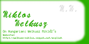miklos welkusz business card